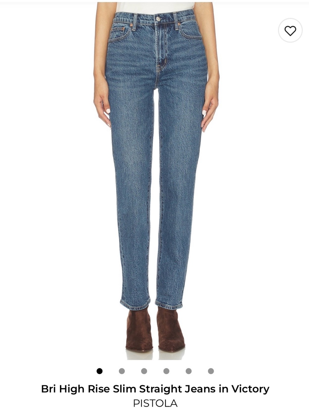 pistola High-Rise Slim Straight Jeans in Victory Blue Wash
